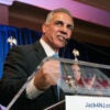 New Jersey GOP gubernatorial candidate Jack Ciattarelli speaks at a podium.